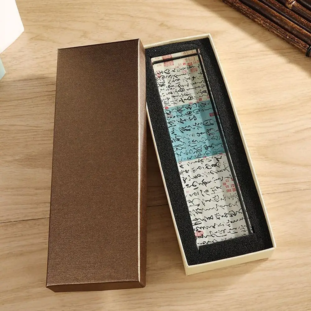 Heavy Enough Clear Crystal Paperweight Rectangle Smooth Surface Writing Town Ruler Pressing Paper Flat Desktop Ornament