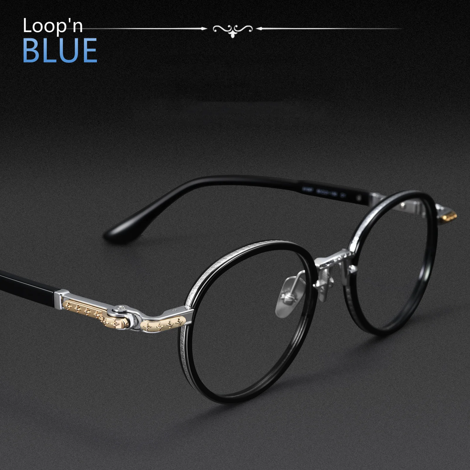 Luxury Retro Titanium Acetate Prescription Glasses Round Frame for Men And Women Myopia Hyperopia Progressive Optical Lenses