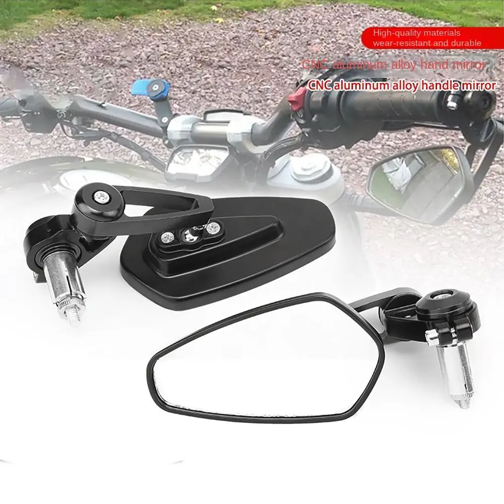 1 Pair Clear Glass Motorcycle Rearview Mirror Auxiliary Side Mirror Motorbike Accessories Handlebar Mirror