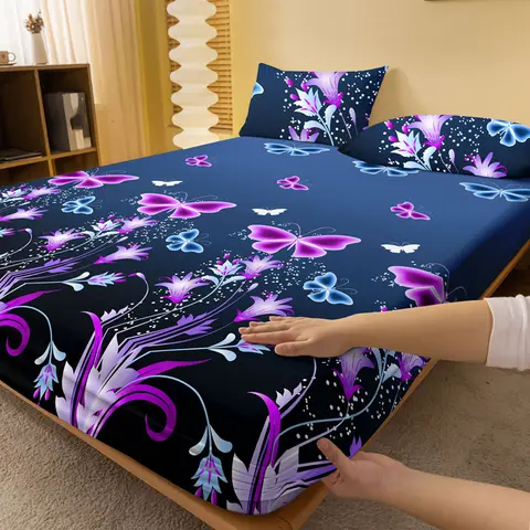 1 Piece of Enchanting Dreams Pattern Frosted Bedsheet, Bedroom Printed Bedspread, Bedding (Excluding Pillowcases) bed spread