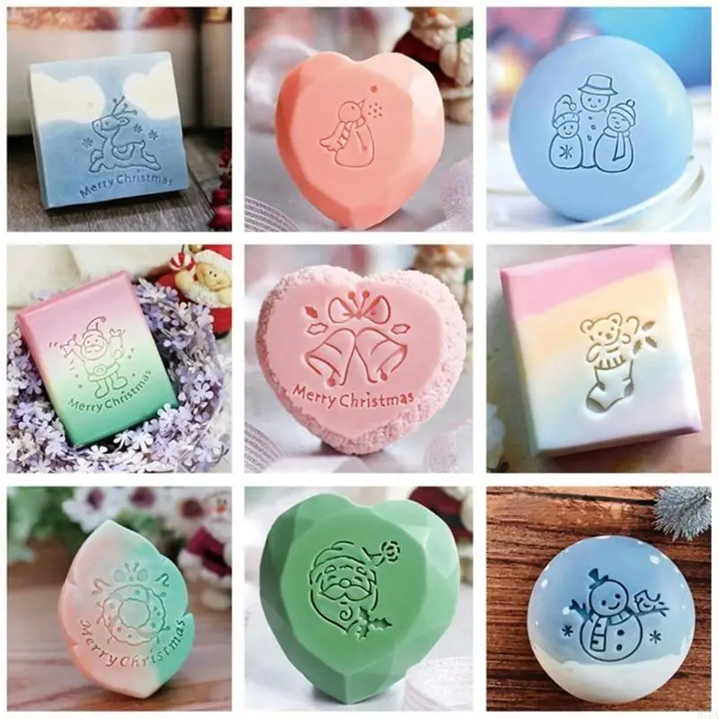 97BA لطيف الصابون اليدوية ختم حفلات عيد الميلاد بطاقة دعوة صنع الملحقات DIY بها بنفسك #2
