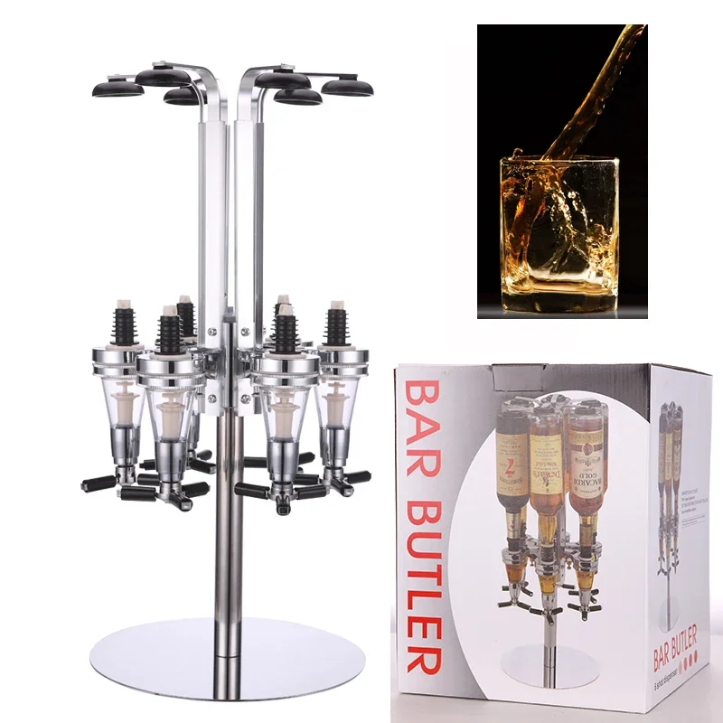 

Creative Rotating Wine Rack, 6-Bottle Liquor Beverage Dispenser, Bar Cocktail Holder, Home Barware Organizer, Wine Dispenser