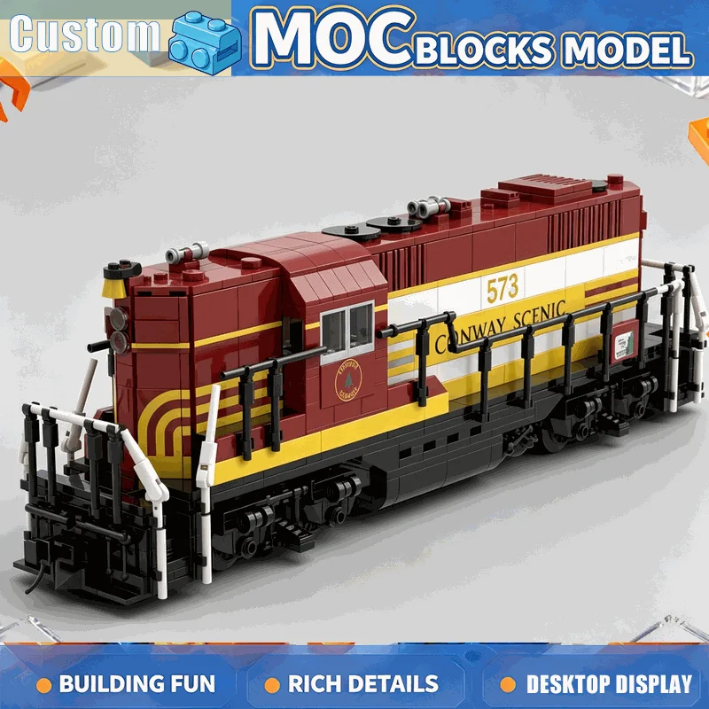 1354PCS Classic Diesel Locomotive Train Model Building Block MOC Custom Railway Engine DIY Assembly Educational Toy Popular Gift