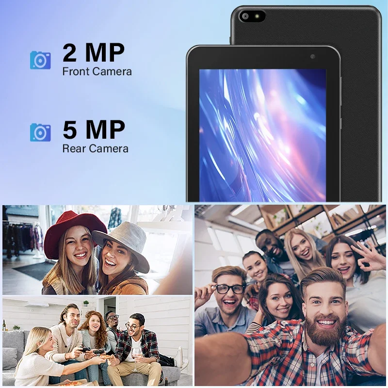 ANRY Tavoletta Quad-Core Tavoletta Android 13 da 7 pollici con 4 GB di RAM 32 GB di ROM 512 GB Espandi batteria da 3500 mAh 2 MP + 5 MP Doppia fotocamera 5G Wifi 6