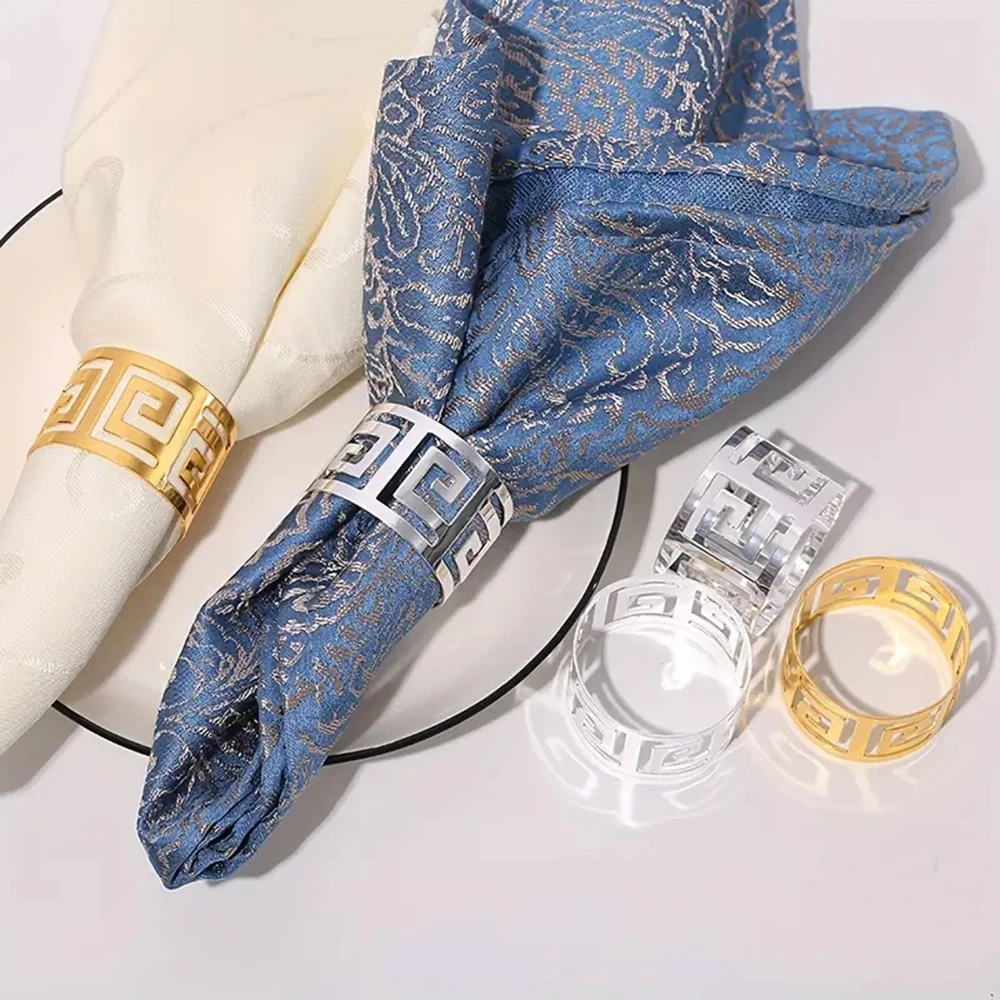 

Hollow Napkin Rings 7-Piece Set Durable Daily Dinner Table Decor For Activity Theme Party