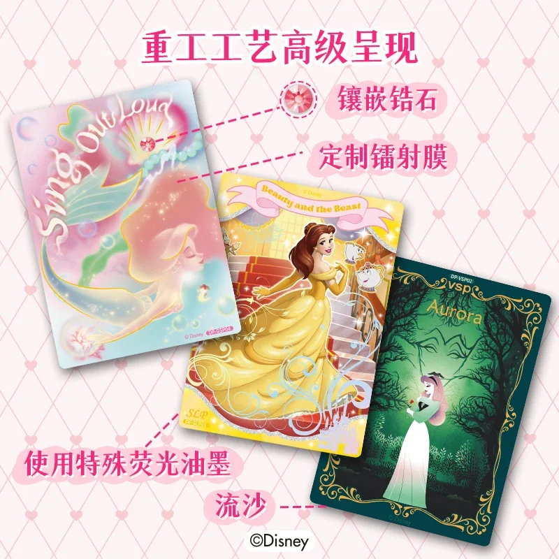 Carta divertente Disney Princess Cards Magic Fairy Tale Series Cenerentola Biancaneve Personaggio dei cartoni animati Collezione di carte Regalo