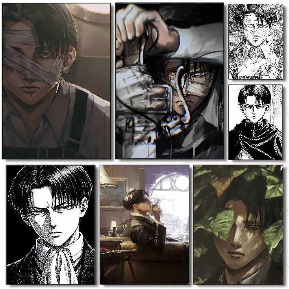 1pc Cool Man Levi Ackerman Anime A-Attack On Titan Poster Self-adhesive Stickers Are Suitable Decoration For Any Wall Room