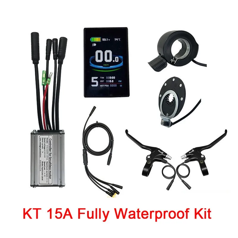 Electric bicycle Conversion Kit Set KT 15A Controller Waterproof Plug LCD8S Color Screen Display Panel Bicycle accessories