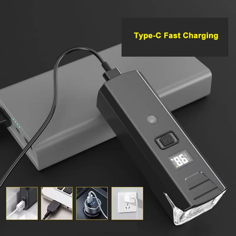 مصباح دراجة قابل لإعادة الشحن، مصابيح أمامية فائقة السطوع للدراجة مقاومة للماء لركوب الدراجات وركوب الخيل #3