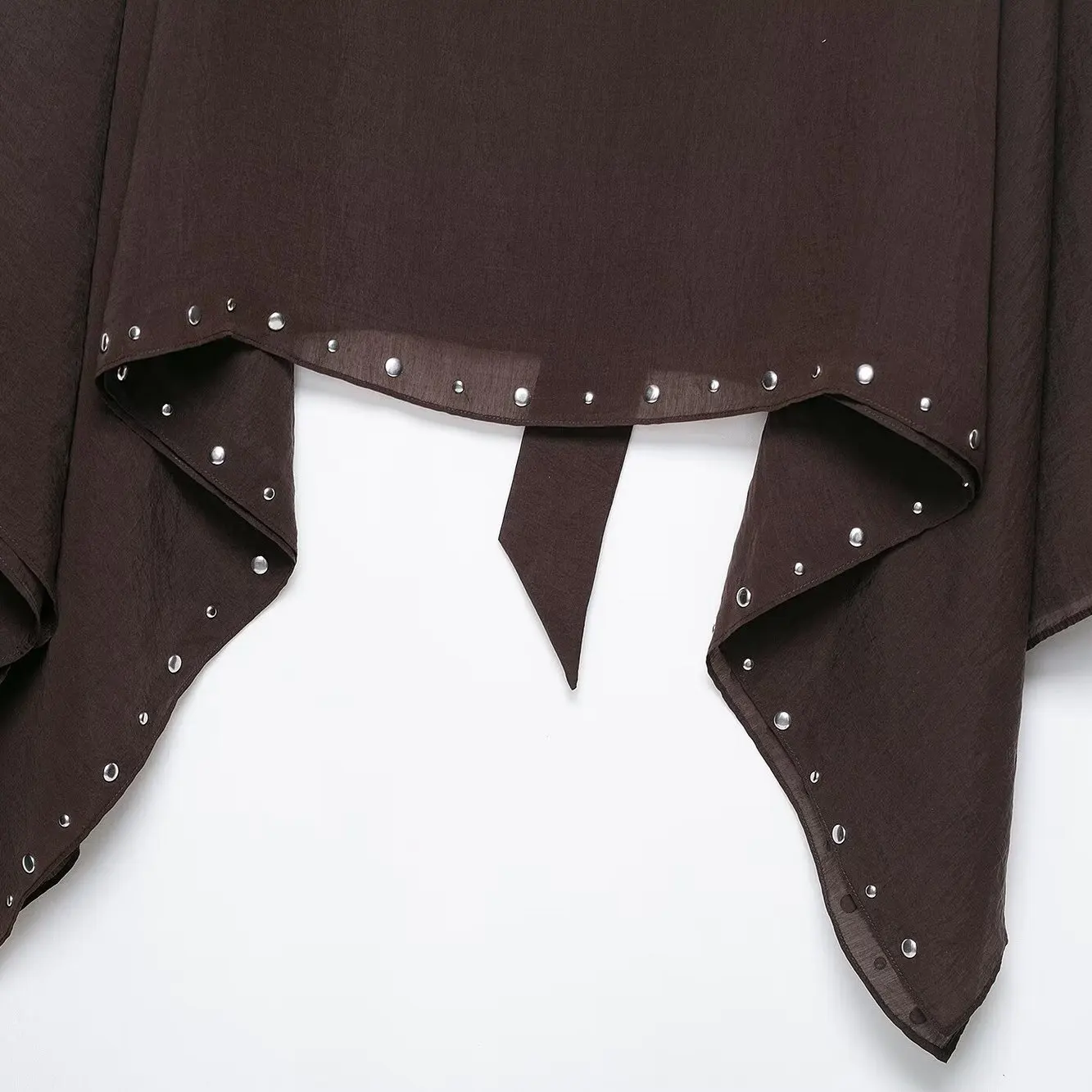 ZBZR 春の新作 レディースファッション リベット付きスカーフ ワイドスリーブ Vネック クローク ポリエステル繊維 ルーズフィット 長袖 ラウンドネック 無地