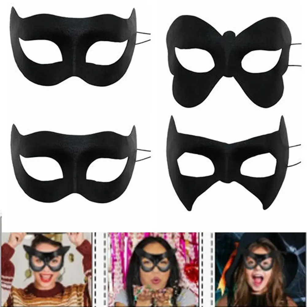 New Cosplay Props Masquerade Mask Halloween Costumes Accessories Black Color Cat Bat Mask Dance Props PVC Halloween Mask