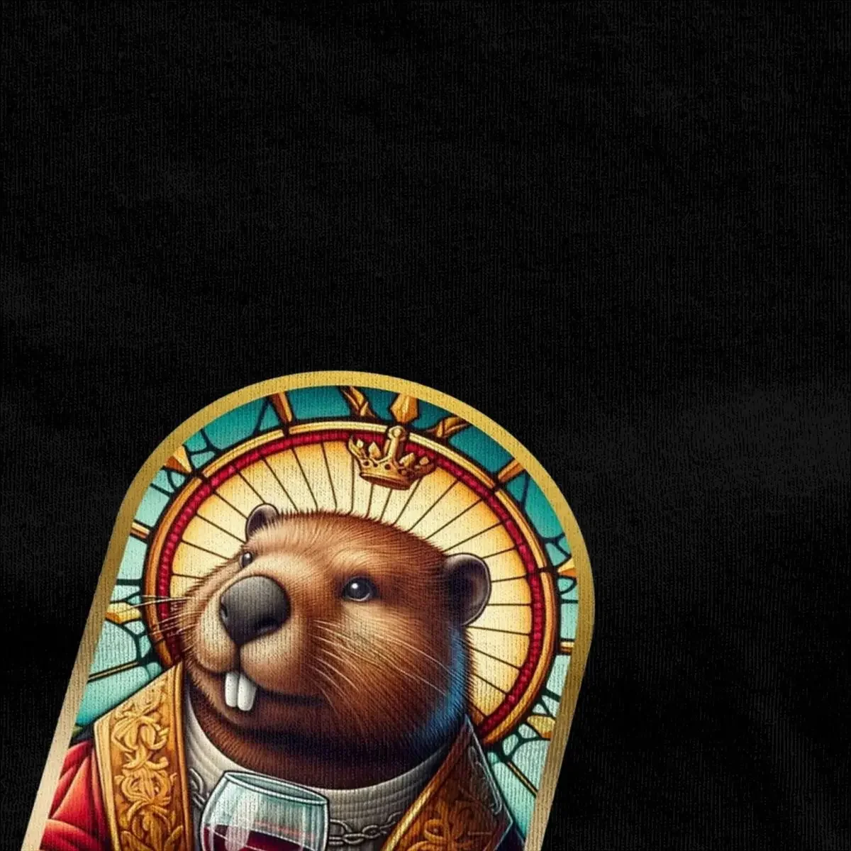 Saint Beaver Wine Drinking Polish Bobr Kurwa Graphic Tee Funny Men's Summer T-Shirt