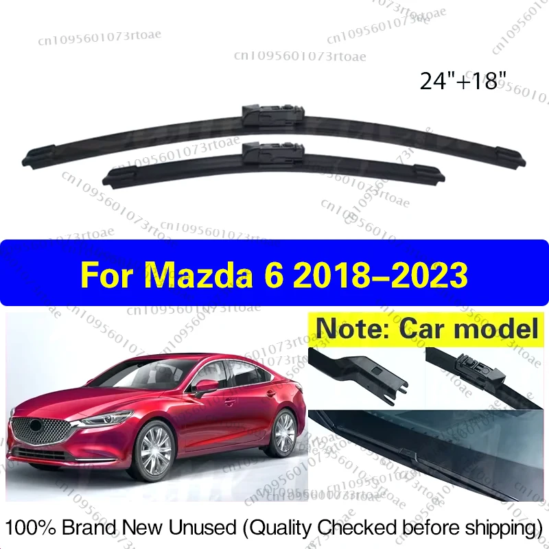 

For Mazda 6 Mazda6 2018 2019 2020 2021 2022 2023 Front Wiper Blades Windshield Windscreen Clean Window Car Rain Brushes 24"+18"