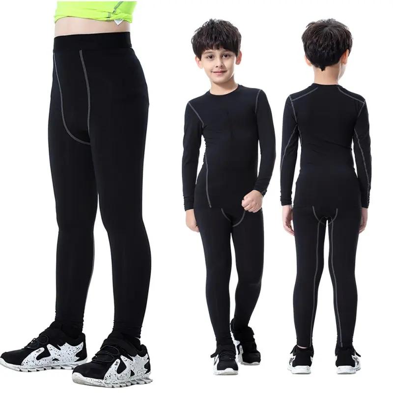 Boys Sport Pants Tights Compression Leggings Baby Soccer Training Sport Pants Kids Sweatpants Quick-Dry Workout Leggings