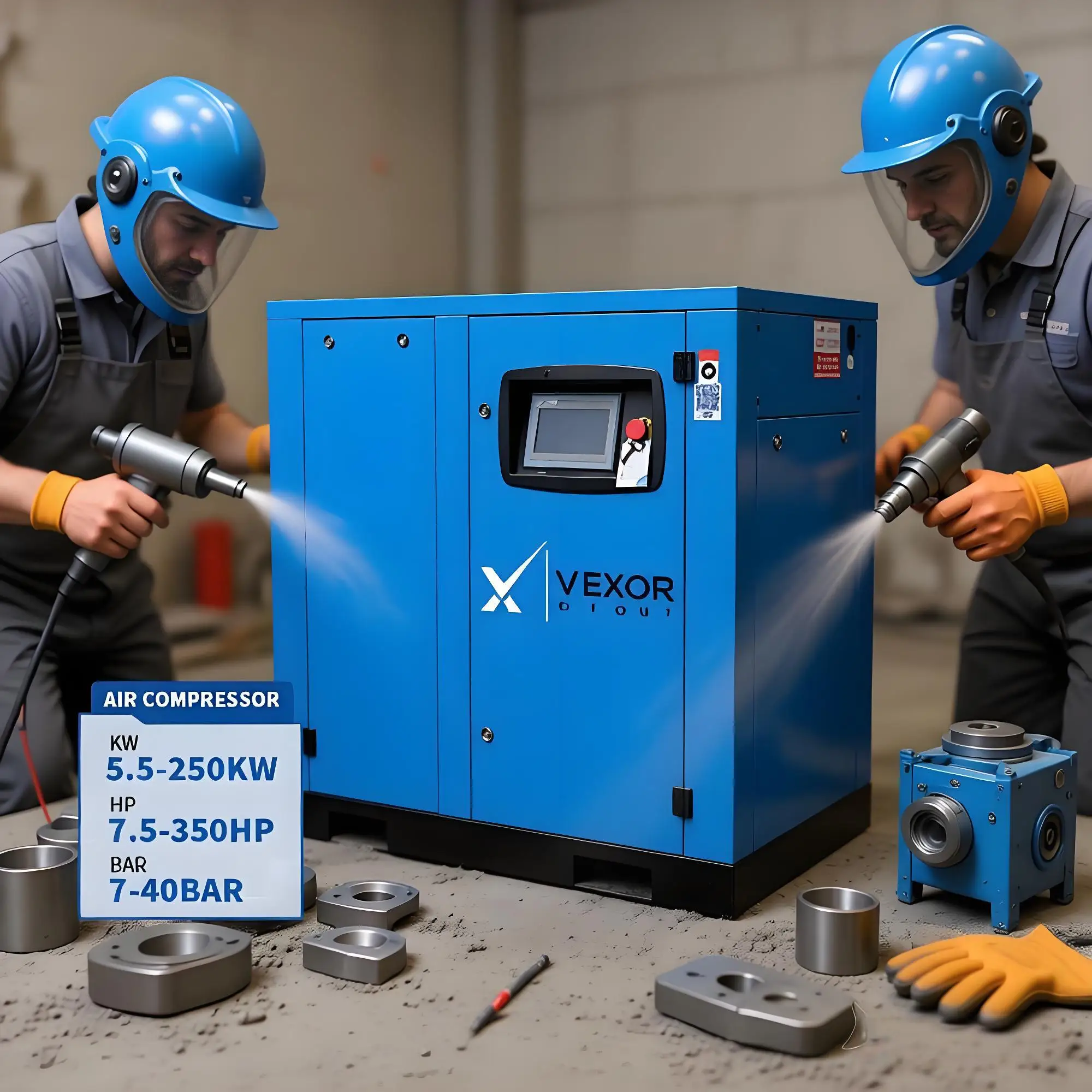 22kw 30hp Industrial Rotary Screw Air Compressor 3.68m/min 20-30bar Lubricated Motor & Engine Air Cooled