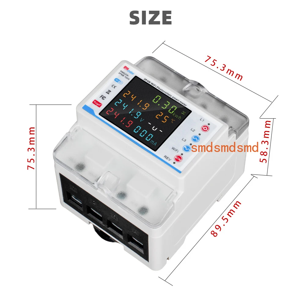 WiFi Smart Circuit Breaker Automatic Reclosure Protector 3P4W Power Meter Three Phase Reclosure Switch Electricity Metering