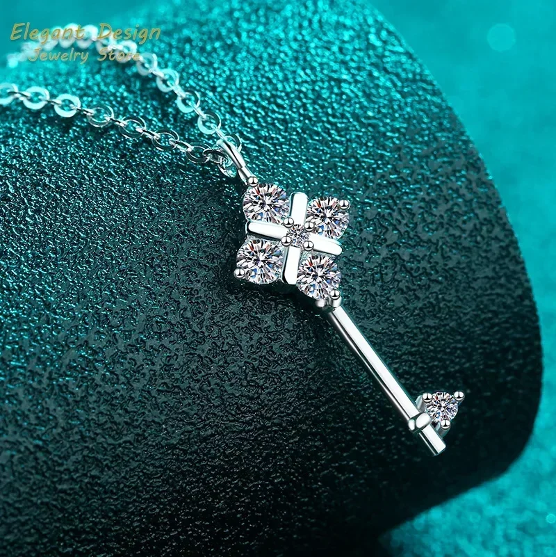 

Valentine's Day Gift Key Platinum Pt950 Pendant 44.5 Points Moissanite Necklace Exquisite Trend Fine Jewelry Certificate