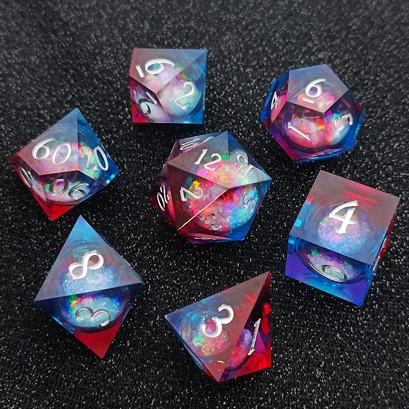 

Edge Dice RPG Набор кубиков из смолы Жидкие кости COC TRPG DND Набор кубиков для ролевых игр Dungeons & Dragons Смоляные кубики