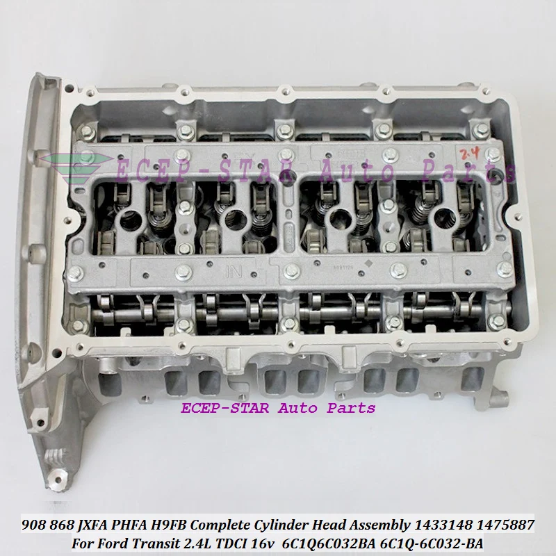 1433148 908 868 JXFA PHFA H9FB Complete Cylinder Head Assembly 1475887 6C1Q6C032BA 6C1Q-6C032-BA For Ford Transit 2.4L TDCI 16v