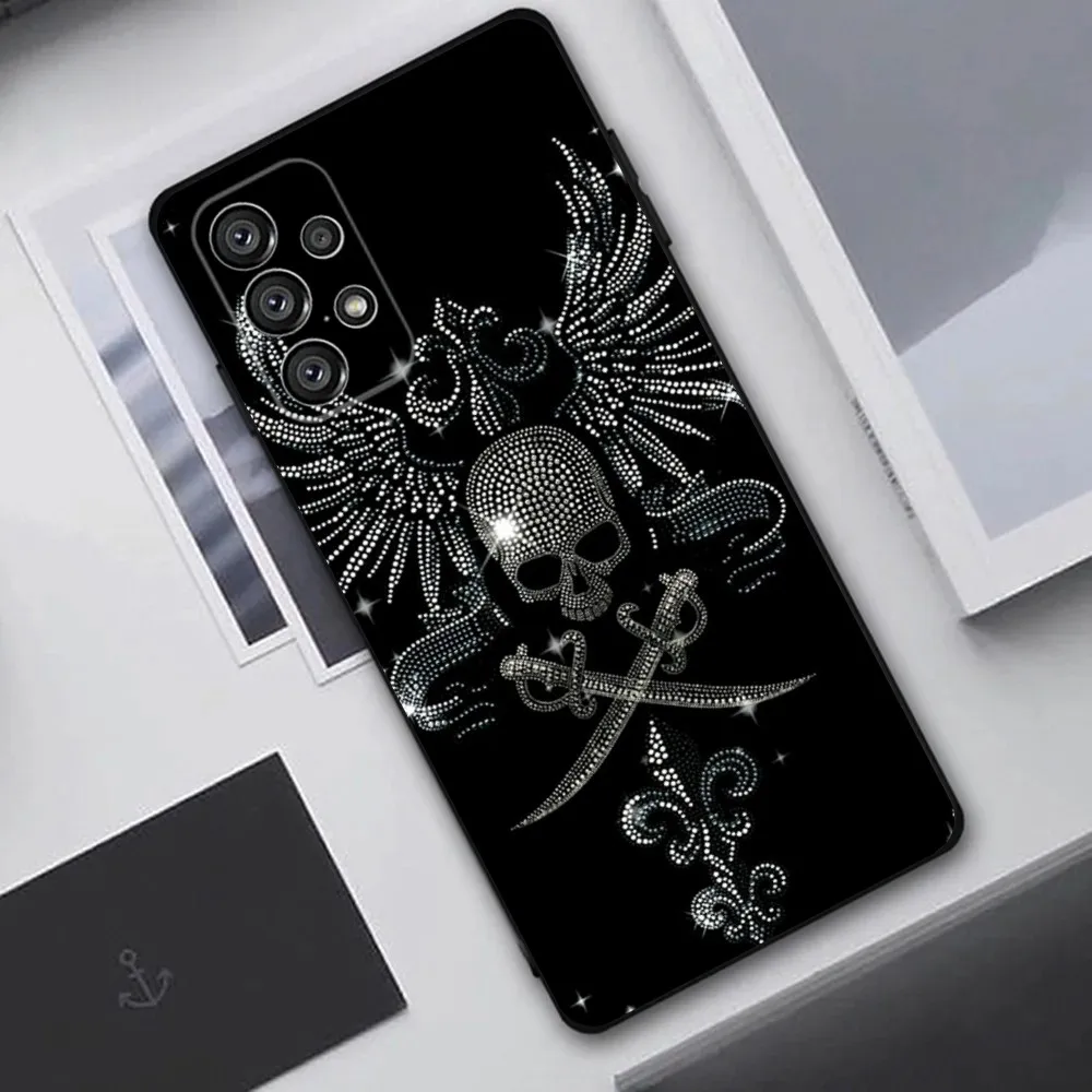 Gothic Cross Skull Y2K   Phone Case For Samsung Galaxy A20,A21s,A22,A31,A32,A52,A53,A72,73,A80,A91 Soft Black Cover