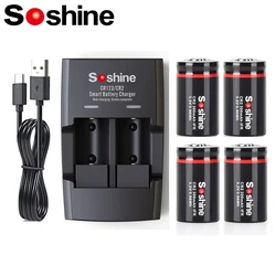 Soshine 300mAh LiFePo4 CR2 Rechargeable Batteries 3.2V LiFePo4 Battery Charger 300mAh 15266 Battery 2000 Time Discharge Cycle