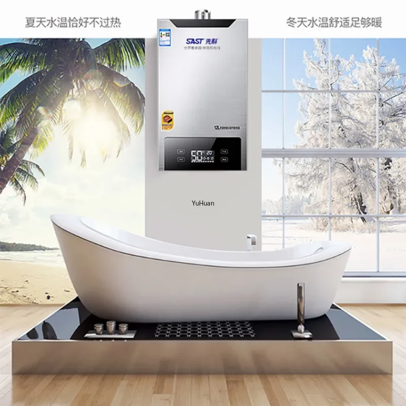 Calefator de água home fixado na parede do gás, gás natural, LGP, tipo forte da emissão, 12 L