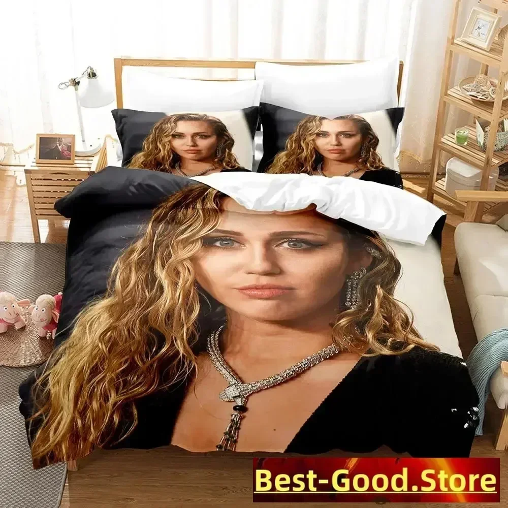 3D Miley Cyrus Anime parure Printed Bed Set Duvet Cover Pillowcase Bedding Set Bed Linen Sheet Quilt Cover Full Queen King Size
