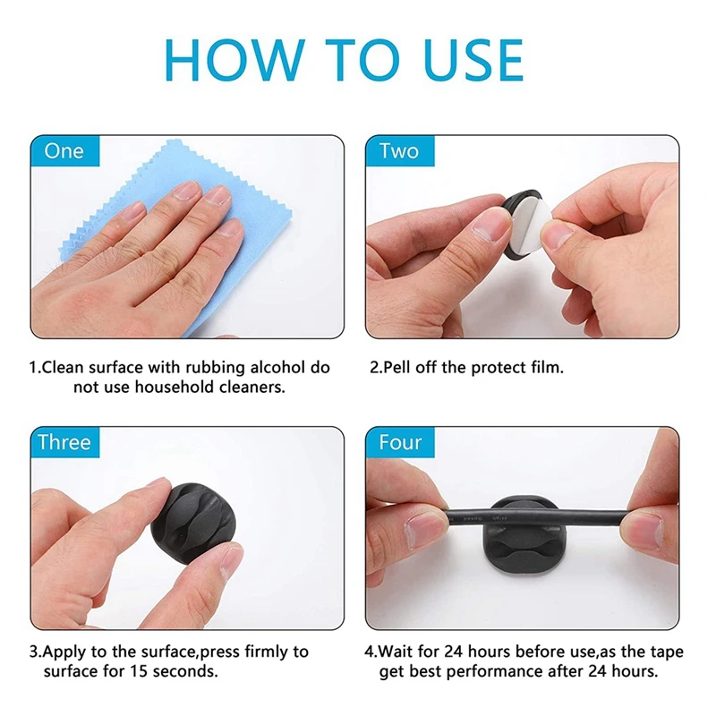 ABUP-173 Pcs Cable Management Organizer Kit, Adhesive Cable Clips Holder,Cable Ties,Adhesive Wall Cable Tie,Fasten Cable Ties