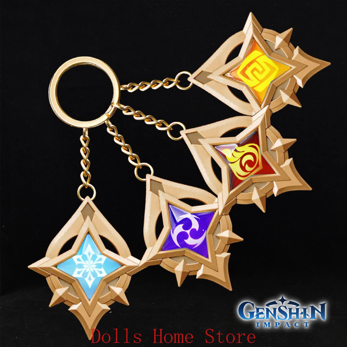 Llavero de Cosplay Anime Genshin Impact Sandone Mitya Odeta Noi Snezhnaya Star Wedge Luminous Vision, Amuleto para Bolsa o Mochila, Regalo