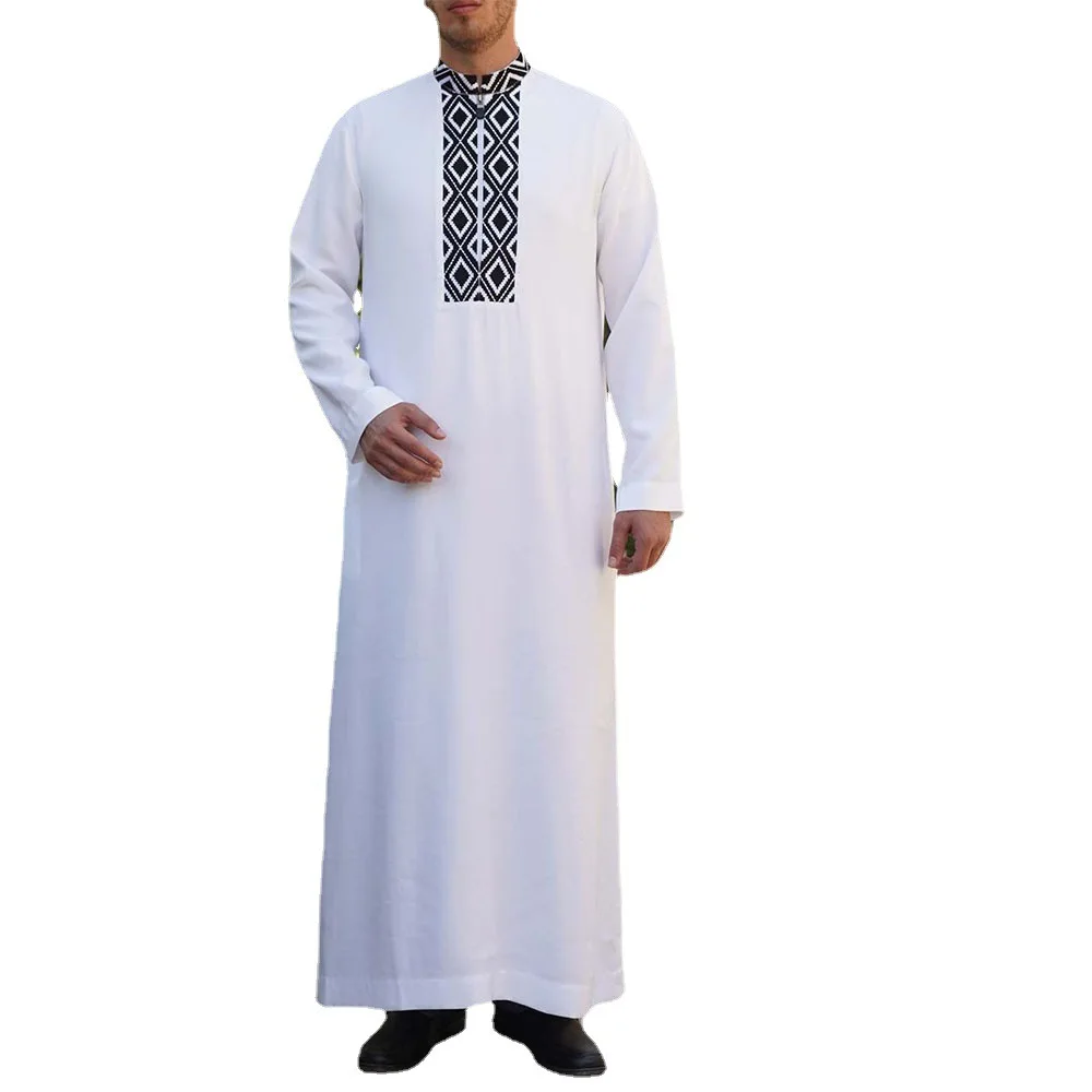 Vêtements arabes du moyen-orient pour hommes, vêtements de Ramadan à manches longues, Design Simple de couleur unie, vêtements musulmans Abaya thinkb, nouvelle collection 2022