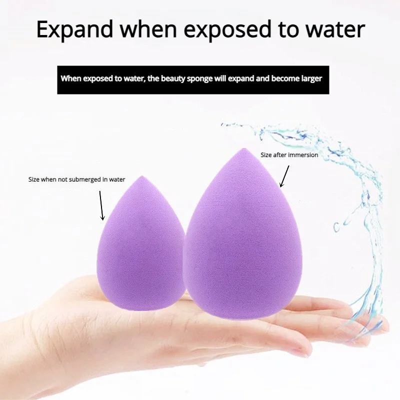 3 قطع من إكسسوارات التجميل الإسفنجية لمستحضرات التجميل المقاومة للماء وغير اللاتكس قطرة الماء. القرع. كريم أساس مشطوف من تايب ماكياج
