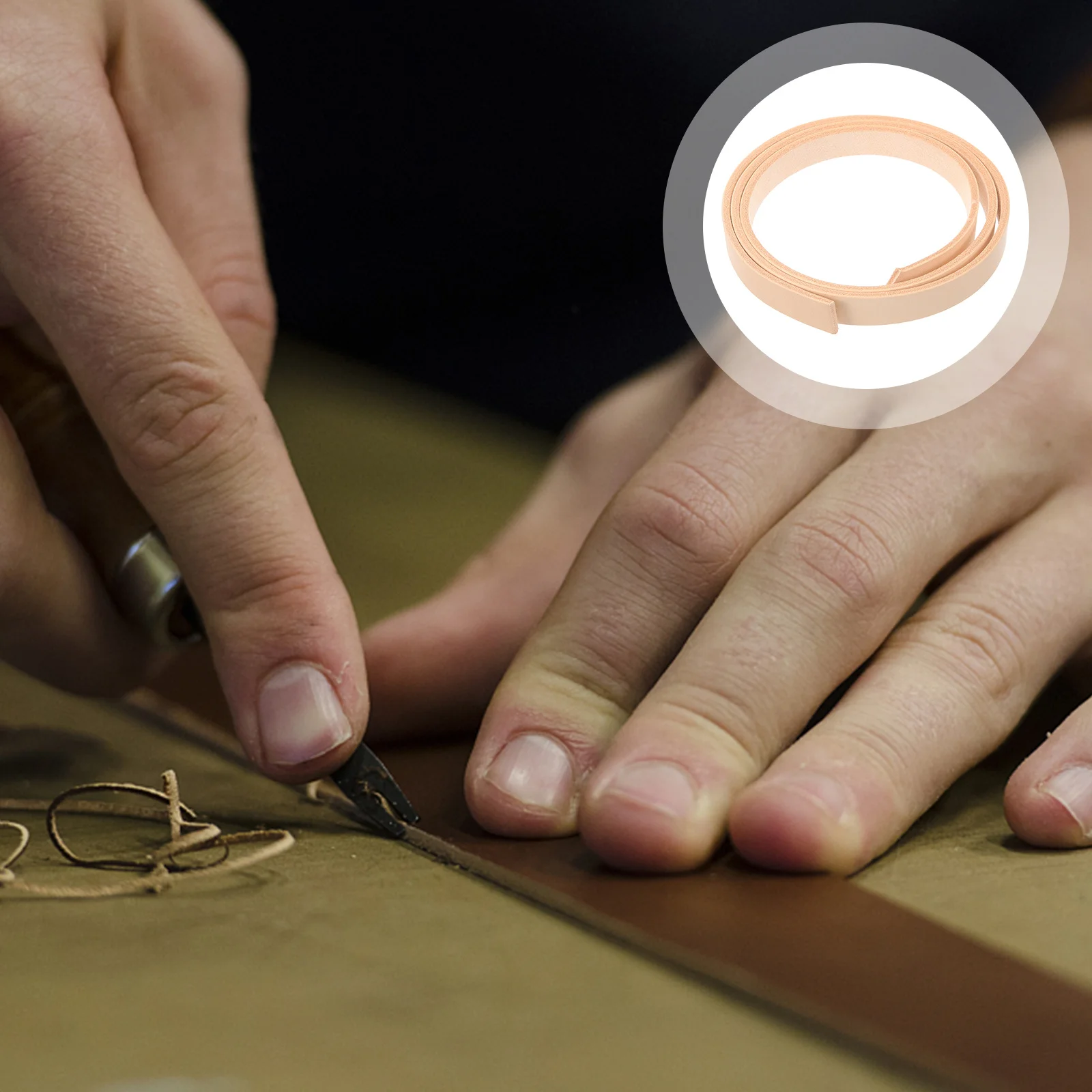 

Vegetable-Tanned Strip Blank Semi-Finished Belt Material Handcraft Strap for Bags Belts Watch Straps Home Decor