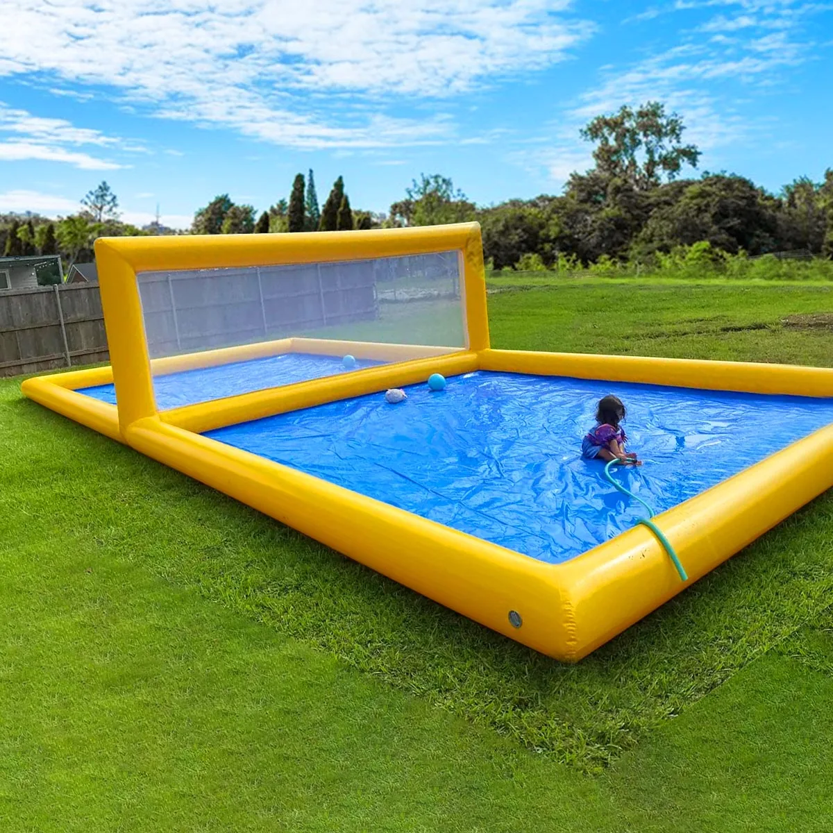 Outdoor Inflatable Volleyball Field / Inflatable Water Beach Volleyball Court Sport Game For Sale