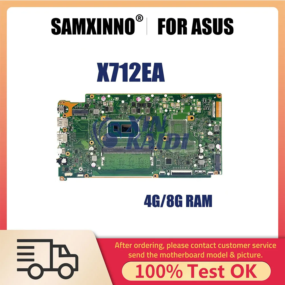 

Notebook MainBoard For ASUS VivoBook X712EA X712E F712EA K712EA Laptop Motherboard With i3 i5 i7 11th Gen CPU 4GB 8GB RAM DDR4