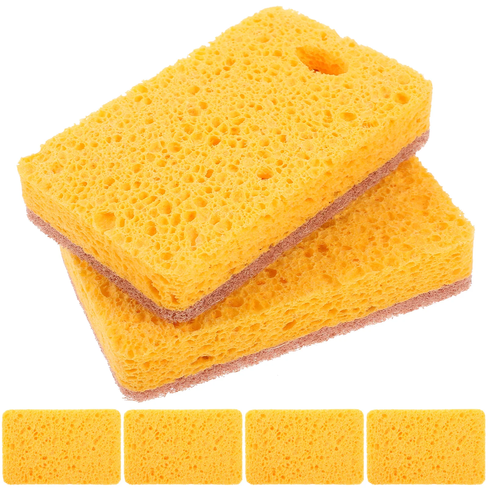 

6 Pcs Natural Wood Pulp Cotton Cleaning Sponges 2 0cm Jute Cloth for Kitchen Dishes Scrubbing Reusable Strong Absorption