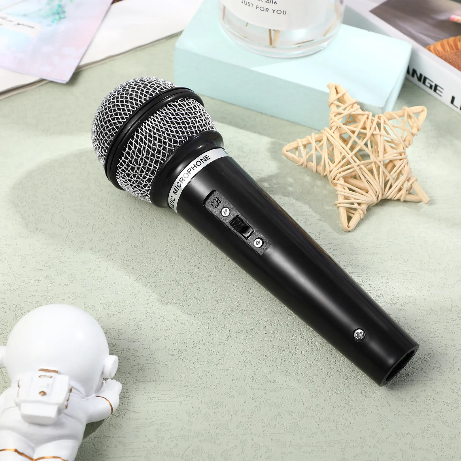 

1Pcs Mini Black Microphone for Kids Safe Plastic Toddler Singing Prop Lightweight Design Perfect for Stage Play Birthday Party