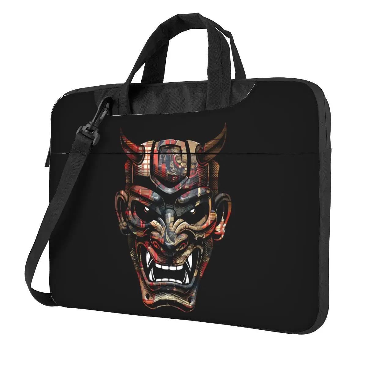 

Ornate Ukiyoe Japanese Oni Demon Mask Laptop Bag Case Protective Vintage Computer Bag Bicycle Crossbody Laptop Pouch