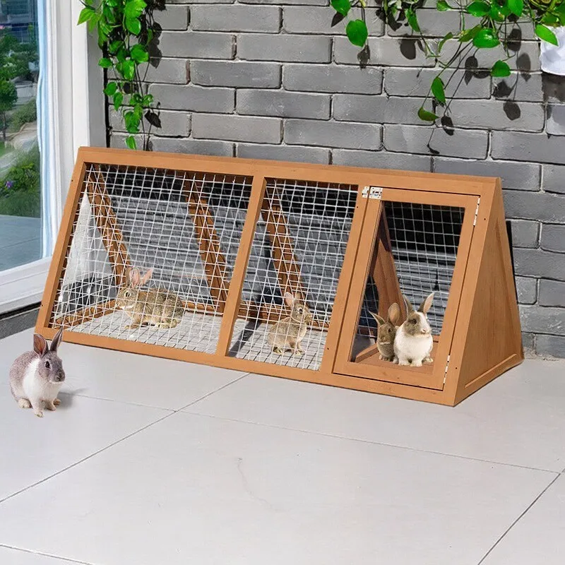 Outdoor rabbit cage special chicken nest rabbit villa dwarf rabbit outdoor solid wood household anti-spray urine