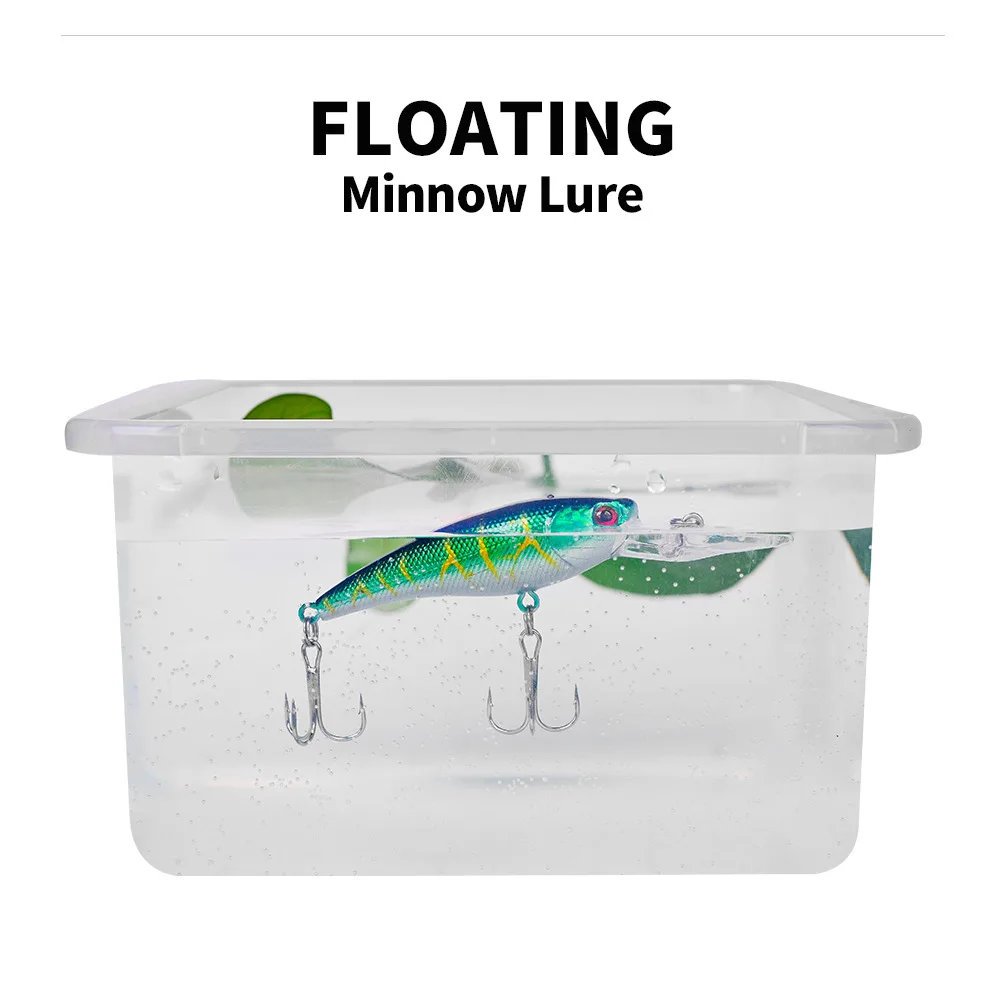 10PCS/Set 10 Colors Floating Minnow Crankbait Wobbler Hard Lure 9cm 8.3g Sharp 6# Treble Hook for Bass Perch Trout Pesca - view 6