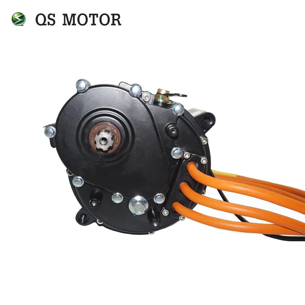 QS MOTOR QS138 2500W 72V 55H Encoder PMSM Mid Drive Motor with 428 15T Sprocket for Electric Motorcycle