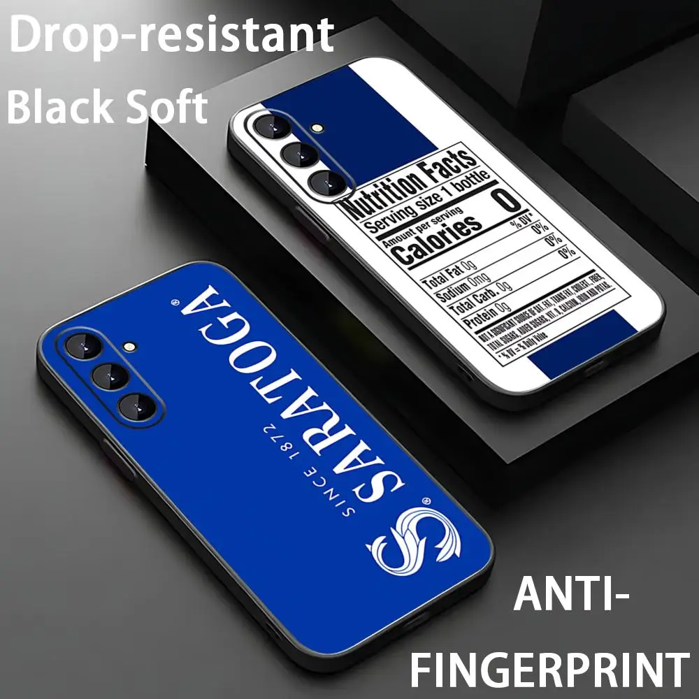 saratoga water logo Phone Case For Samsung Galaxy S26 S25 S24 S23 S22 S21 Plus Ultra Note20 Soft Black