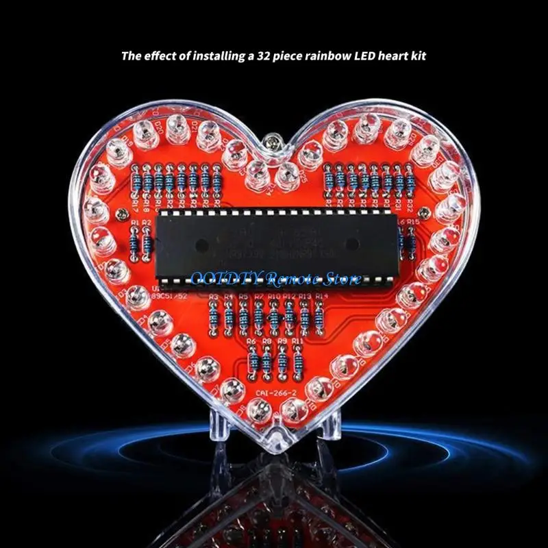  Multicolor Flowing LED Heart DIY Projects Complete Solder Practice Components Set