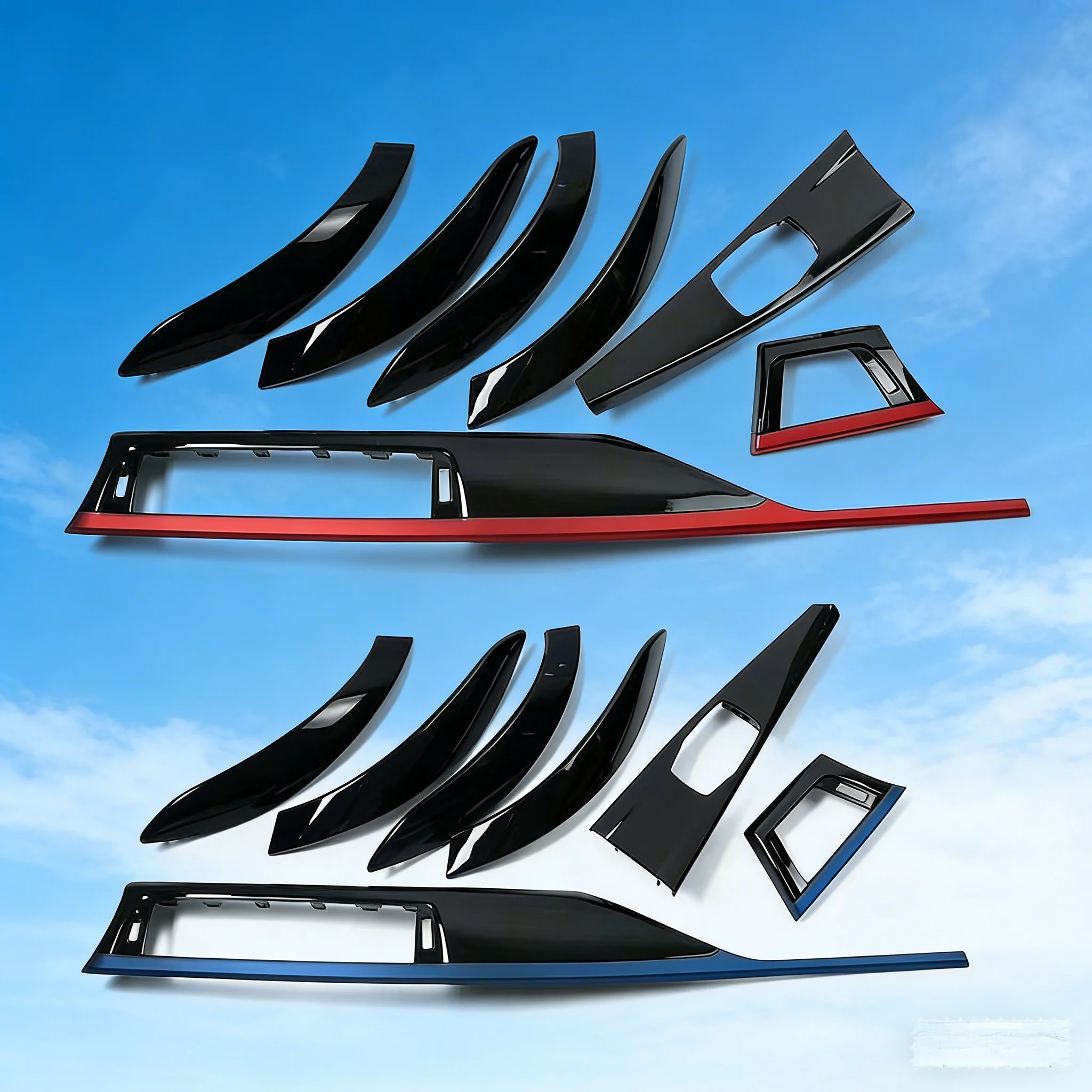 7Pc/Set Car Door Pull Handle Cover Trim Central Control Panel for BMW F30 F31 3 Series 2013-2018 Auto Accessories