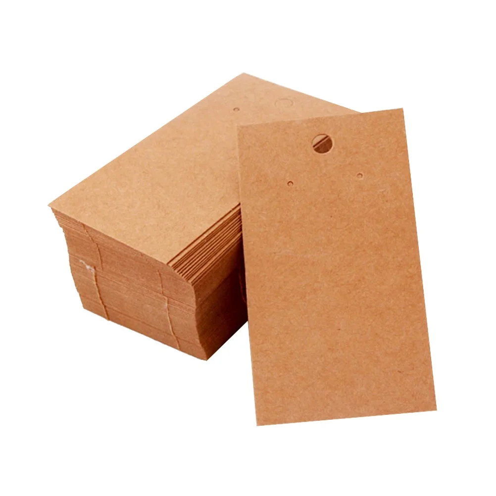 

200pcs Brown Paper Tags For Display Storage Holder 5X9Cm Earring Display Cards Ear Cards Earring Kraft Paper Tags Holder