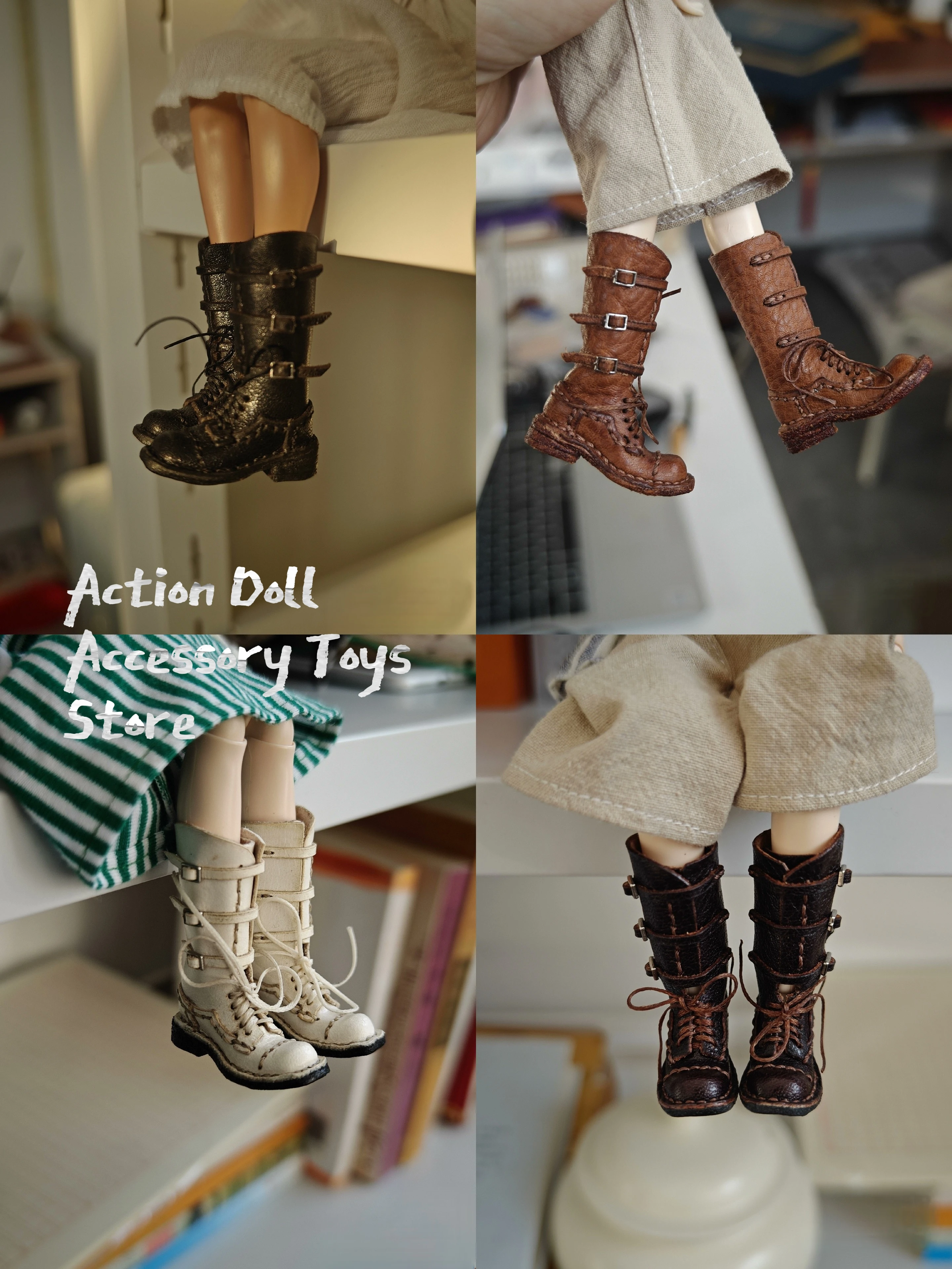 새로운 blyth 인형 손으로 묶인 버클 부티 인형 신발 Blythe ob24 ob22 작은 물고기 몸 Bjd 인형 액세서리