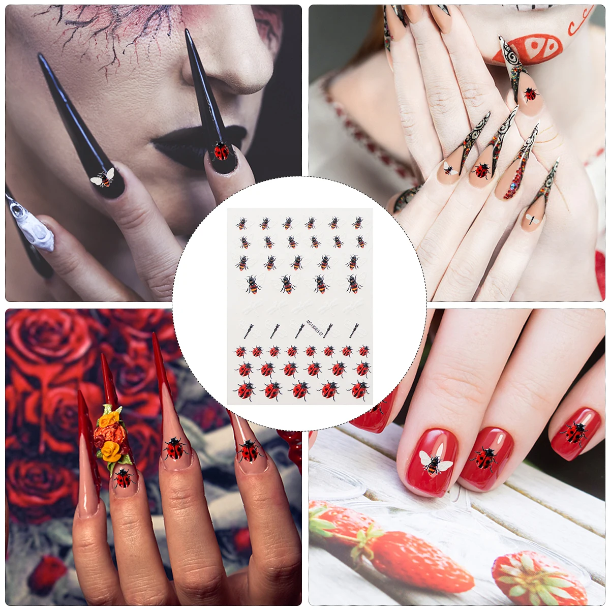

3D Bee Sheet Full Cover 3D Decorations Waterproof Nail Decals Fashion Nail Art Decorations Diy Manicure Supply