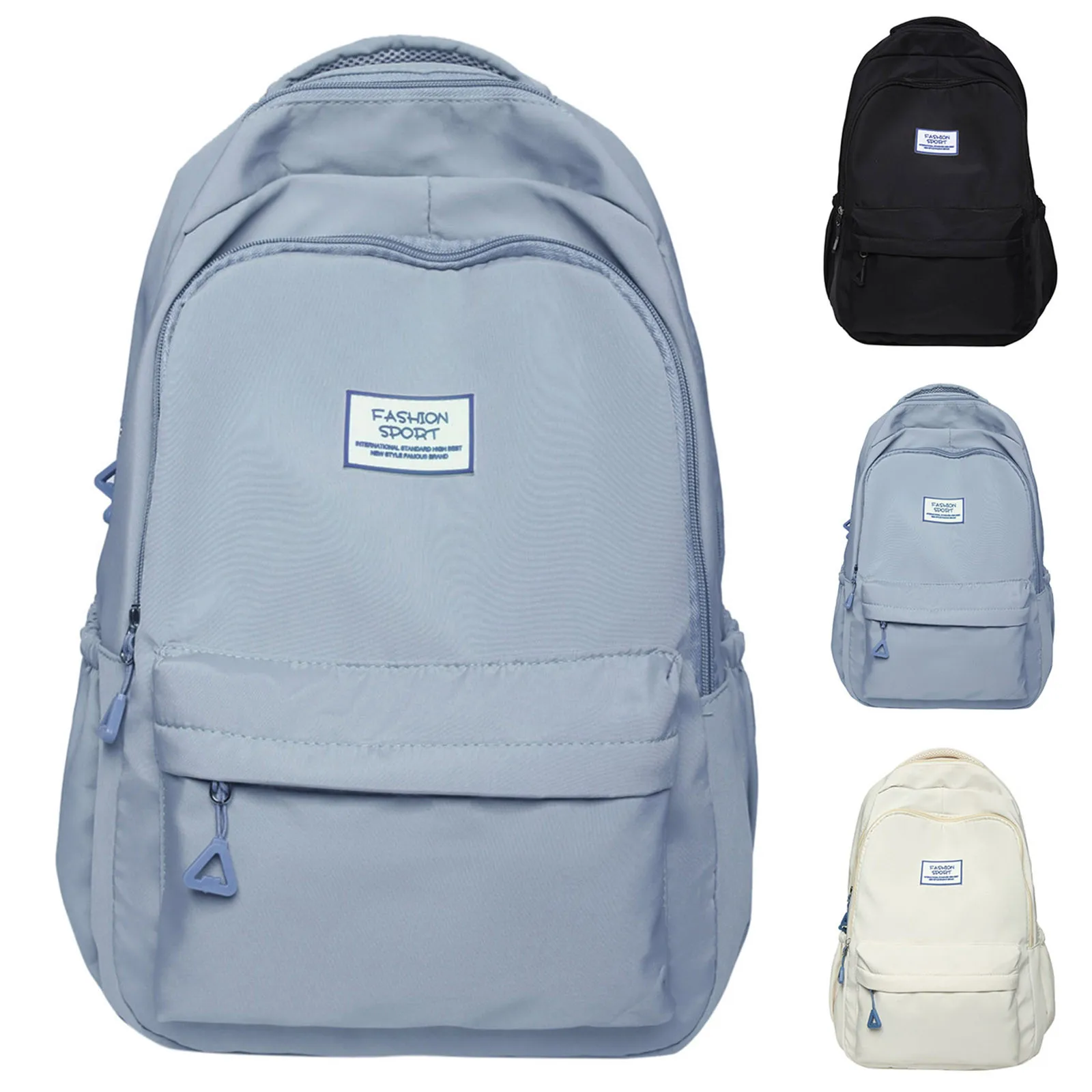 

Student Backpack Fashionable Simple Solid Color Large Capacity Lightweight Practical Student Small Hiking Backpack For Women