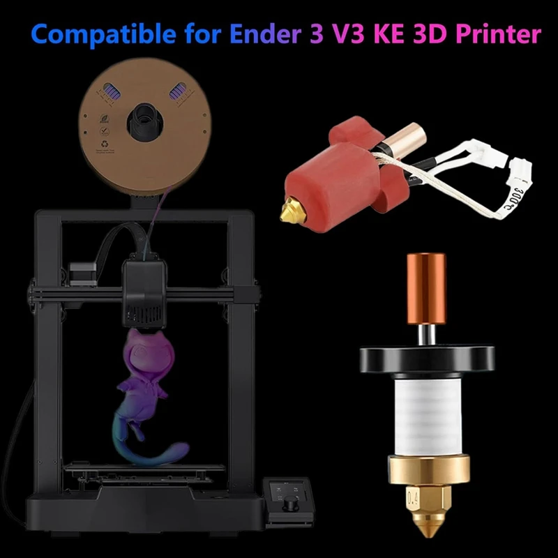 2PCS Hot End Kit For Creality Ender 3 V3 KE High-Speed Print Head High Thermal Conductivity 300°C Metal Extruder