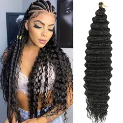 Synthetic Deep Wave Curly Crochet Twist Hair 30inch Braiding Hair Afro Curls Ombre Braid Hair Extensions Hair