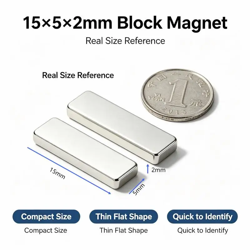 20-300pcs 15x5x2mm N35 Neodymium Block Magnets Super Strong NdFeB Magnet for Fridge Office DIY Industrial